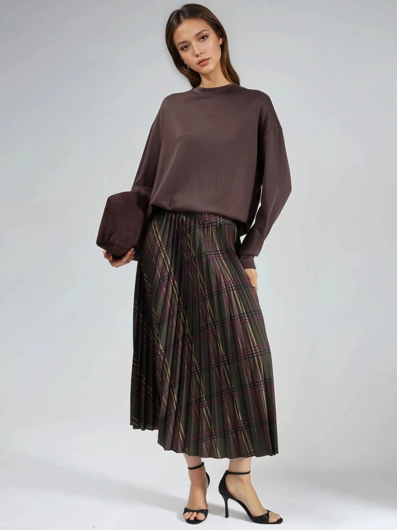 Busem BUSEM Patterned Pleated Maxi Skirt